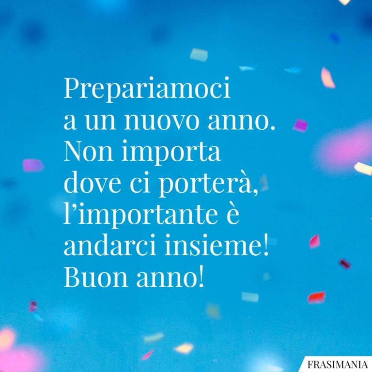 Prepariamoci a un nuovo anno Non importa dove ci porterà limportante