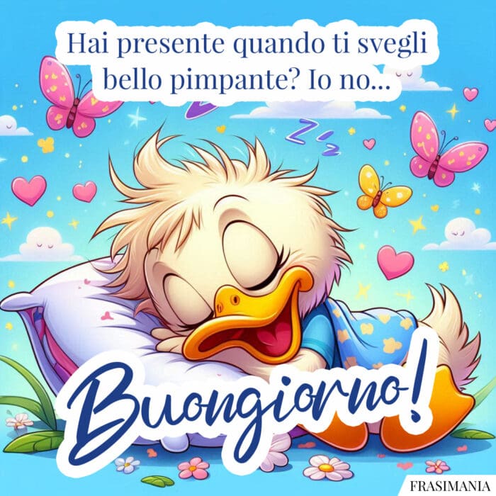 Hai presente quando ti svegli bello pimpante? Io no… Buongiorno!