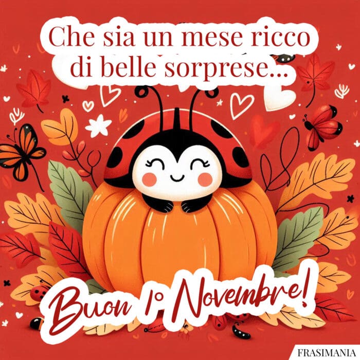 Che sia un mese ricco di belle sorprese... Buon 1° Novembre!