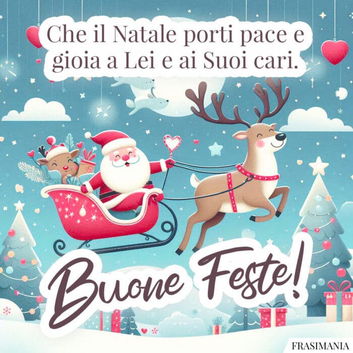 Che il Natale porti pace e gioia a Lei e ai Suoi cari. Buone Feste!