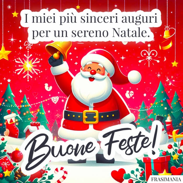 I miei più sinceri auguri per un sereno Natale. Buone Feste!