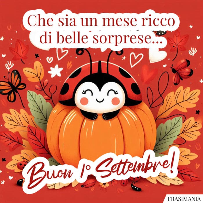 Che sia un mese ricco di belle sorprese... Buon 1° Settembre!