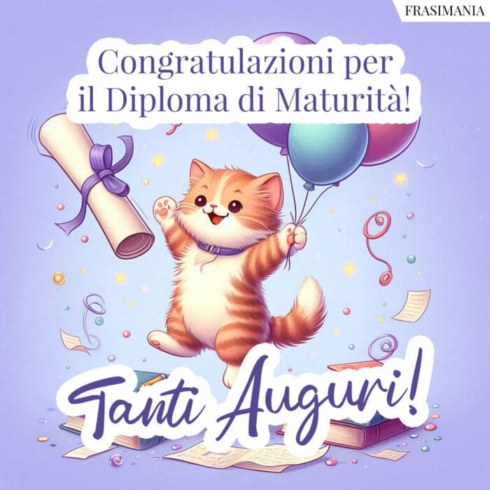 Congratulazioni per il Diploma di Maturità! Tanti Auguri!
