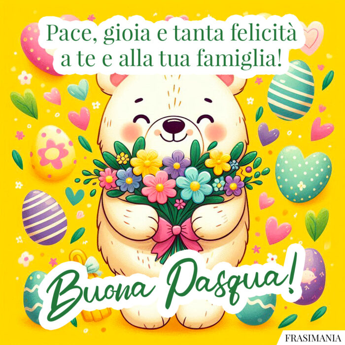 Pace, gioia e tanta felicità a te e alla tua famiglia! Buona Pasqua!