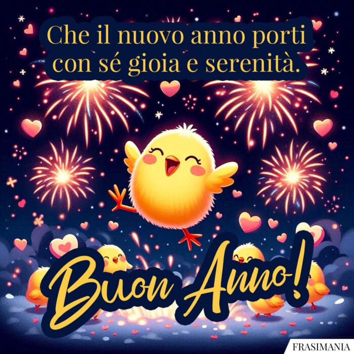 Che il nuovo anno porti con sé gioia e serenità. Buon Anno!