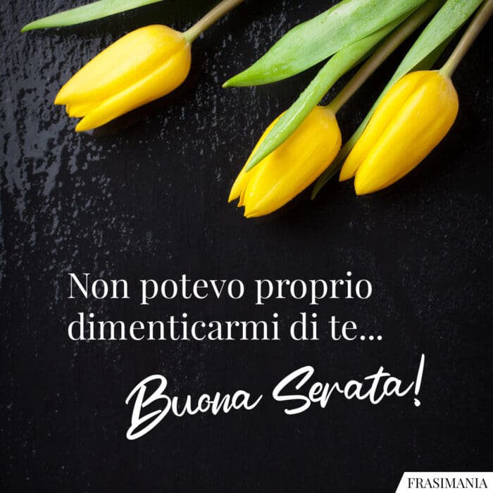 Non potevo proprio dimenticarmi di te… Buona Serata!