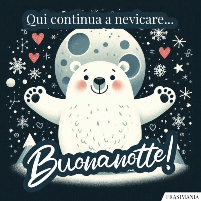 Qui continua a nevicare… Buonanotte!