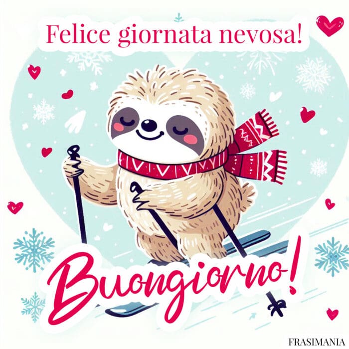 Felice giornata nevosa! Buongiorno!